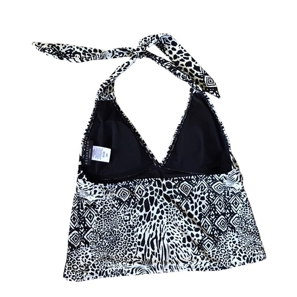 Attention Swimwear Tankini Medium Top Small Bottom Black And White Animal Print - Picture 12 of 12